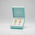 Boucles d'oreilles pendantes longues à motifs de papillons multiples, 100 % acier plaqué or 18 carats