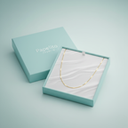 Collar Cadena Fina con Barras Intercaladas de Acero Chapado en Oro 18K