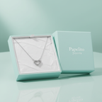 Collar de Acero Inoxidable 100% con Colgante de Corazón de Zirconias