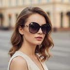 Gafas de Sol Oversize con Patillas Doradas 100% Acero Bañado en Oro 18K