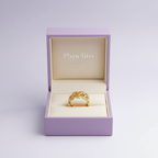 Anillo de Eslabones Grandes 100% Acero Bañado en Oro 18K