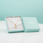 Collar con Colgante Óvalo de Nácar 100% Acero Bañado en Oro 18K