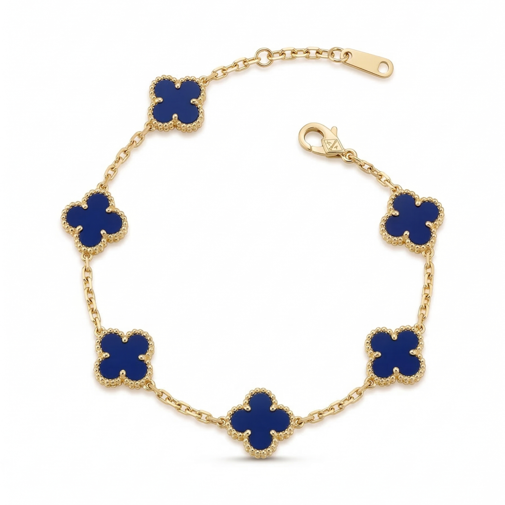 Bracelet Flora Blue en acier inoxydable – Design exclusif