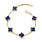 Bracelet Flora Blue en acier inoxydable – Design exclusif