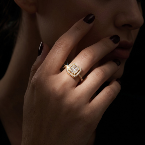 Bague Éclat Royal Silhouette Flottante