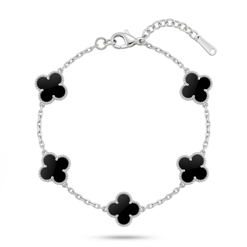 Ensemble Trèfle Noir Argenté