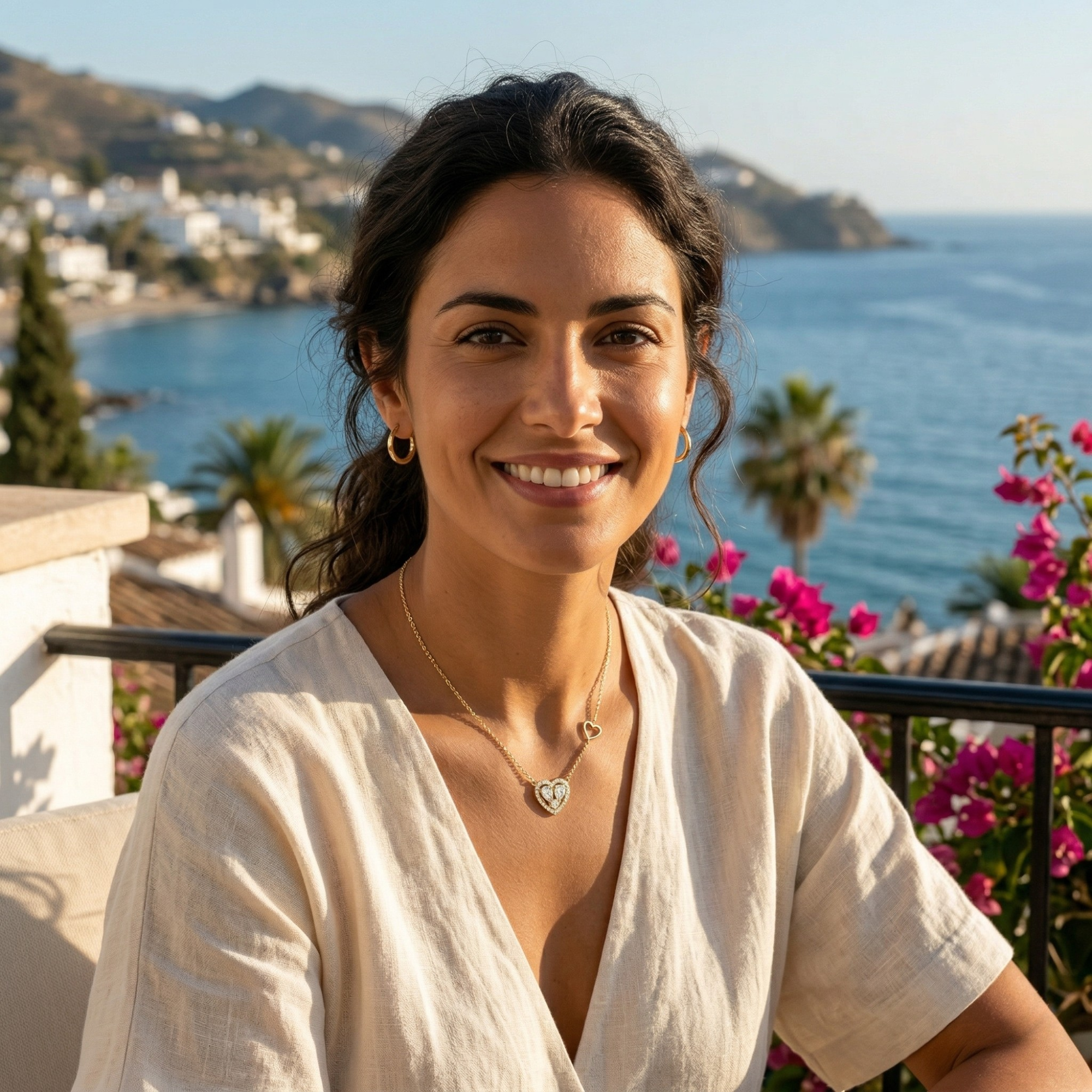 Collar Corazón con Circonitas y Detalle Lateral – 100% Acero Bañado en Oro de 18K