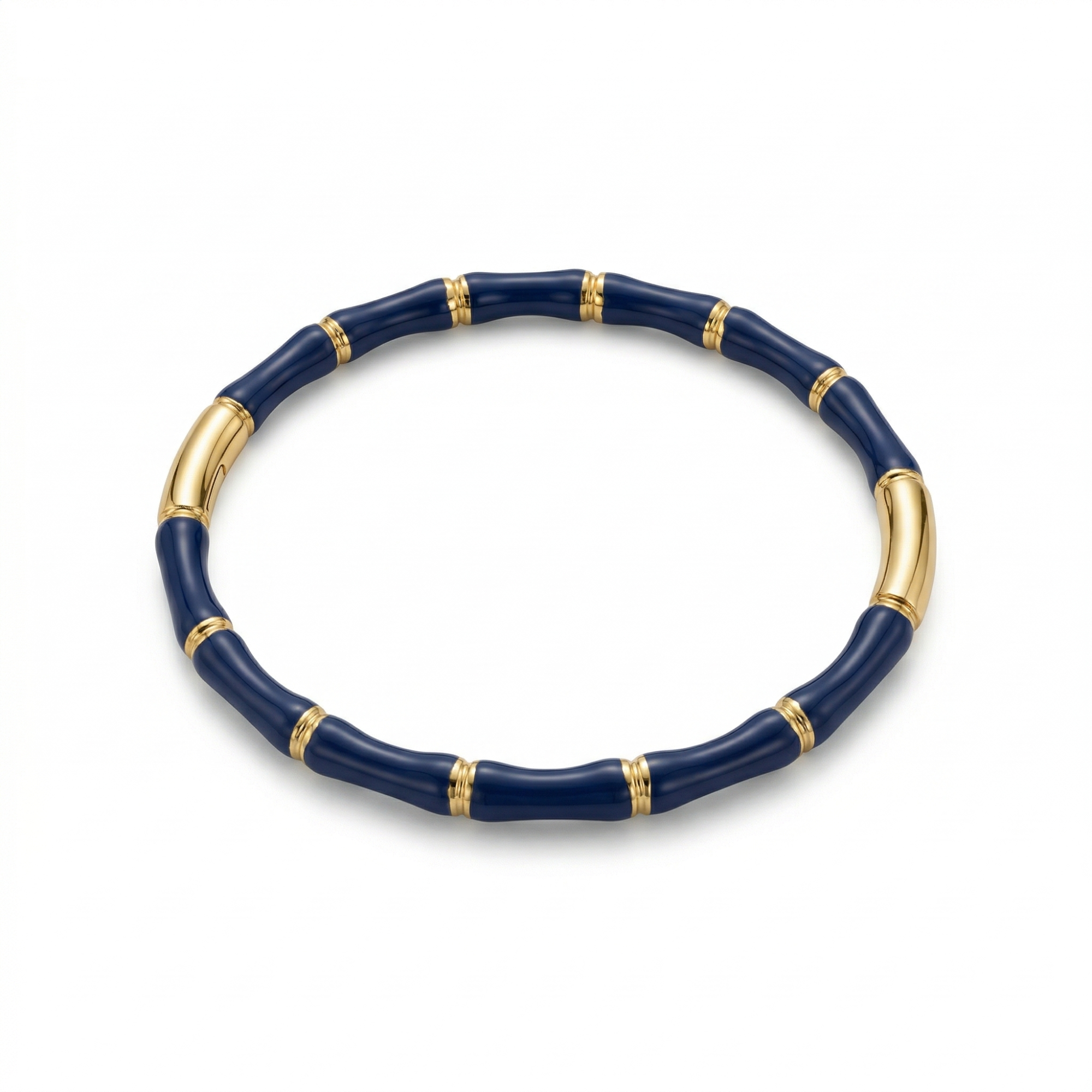 Bracelets en bambou émaillé de couleurs assorties - 100 % acier plaqué or 18 carats