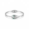 Bracelet rigide motif serpent avec émail et zircone - 100 % acier rhodié