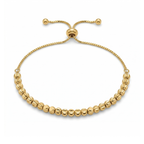 Bracelet ajustable en acier plaqué or 18 carats avec perles texturées