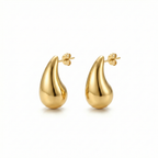 Teardrop Hoop Earrings - 100% 18K Gold Plated Steel