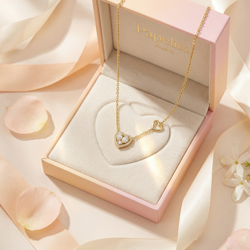 Collier L'Amour Doré - Reflets de Cristal et d'Or