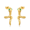 Boucles d'oreilles sculpturales « Serpent doré »