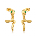 Boucles d'oreilles sculpturales « Serpent doré »