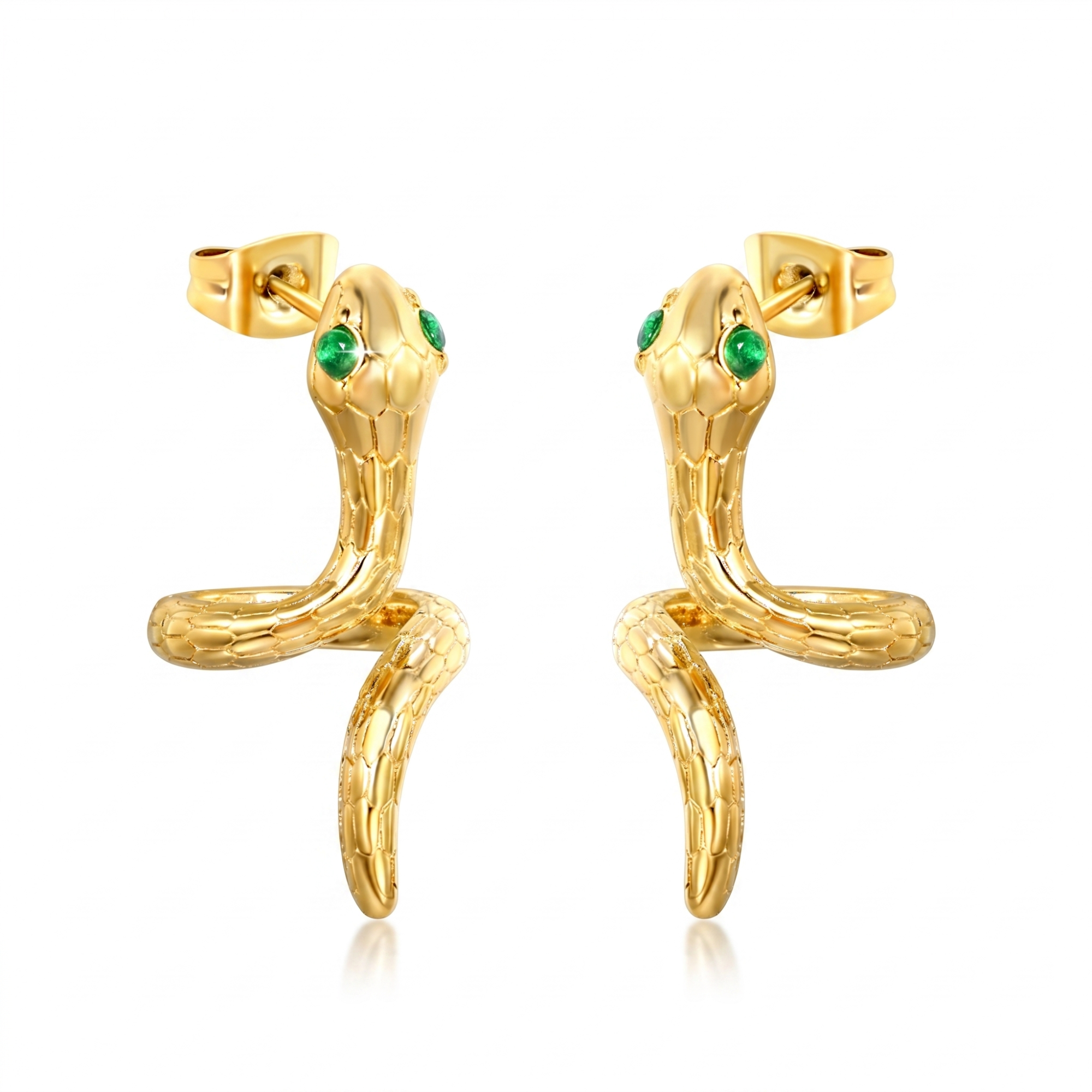 Boucles d'oreilles sculpturales « Serpent doré »