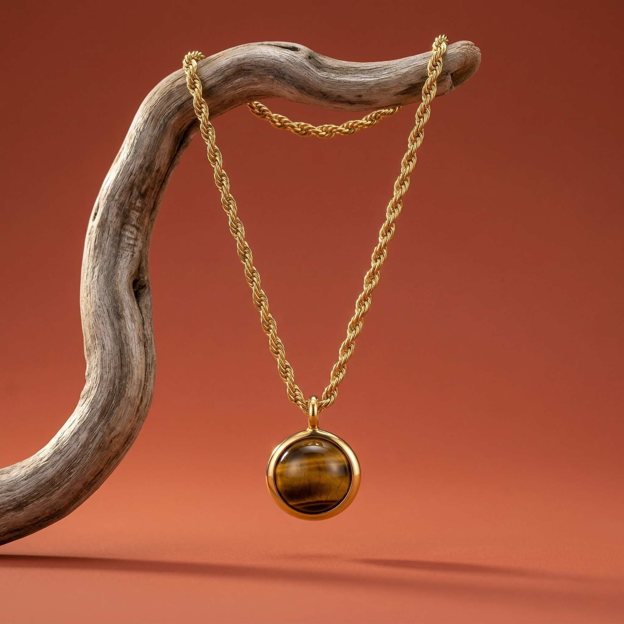 Collier œil de tigre - Force naturelle et aura dorée