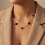 Collier trèfle Nocturne de Soirée