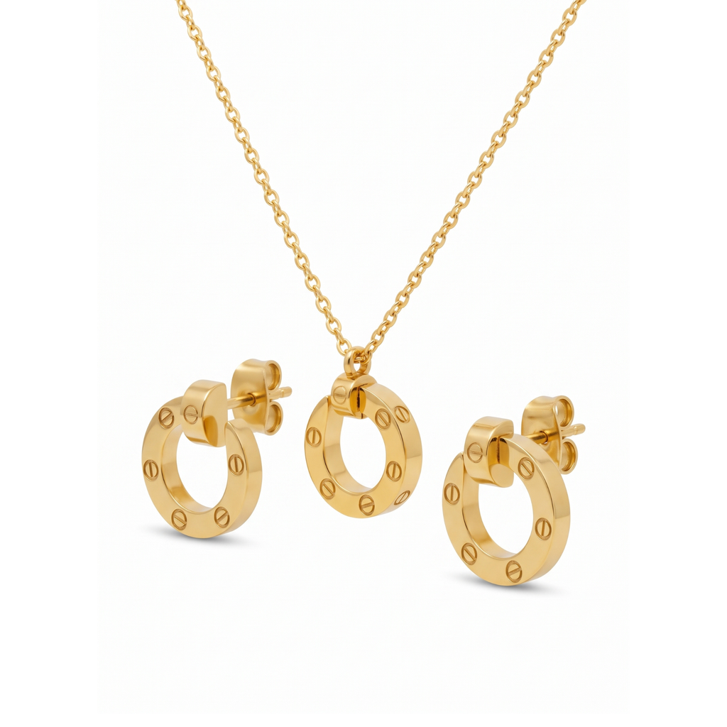 Collar y Pendientes Clou Circulaire