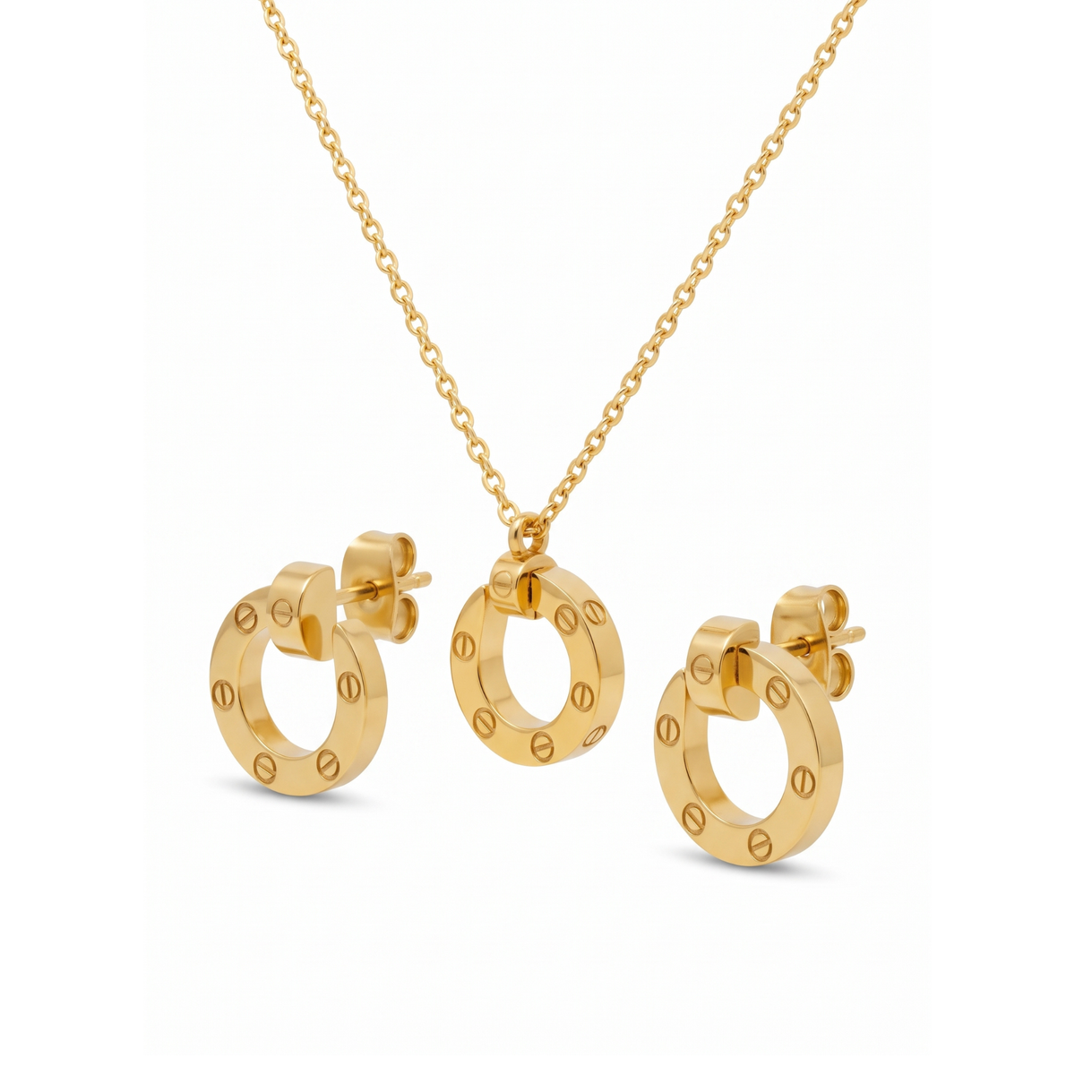 Collar y Pendientes Clou Circulaire