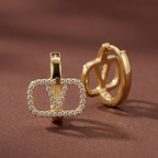 Pendientes Monogramme Pavé Argenté