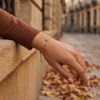 Pulsera Ajustable Clou Doré en Pavé Éclat