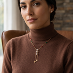 Collar Corazón Cascade Perlé con Destellos Rubí & Émeraude