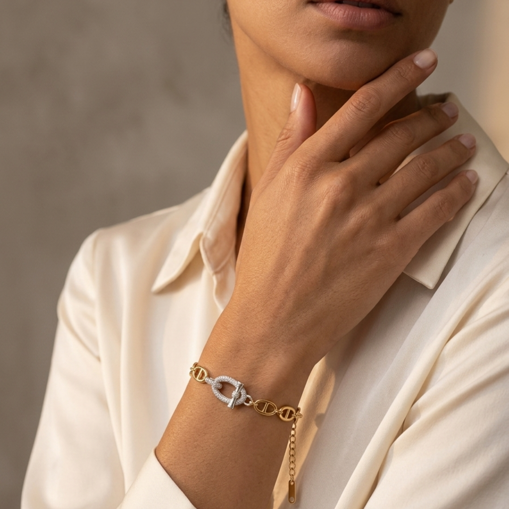 Bracelet L’Ancre Céleste Pavé