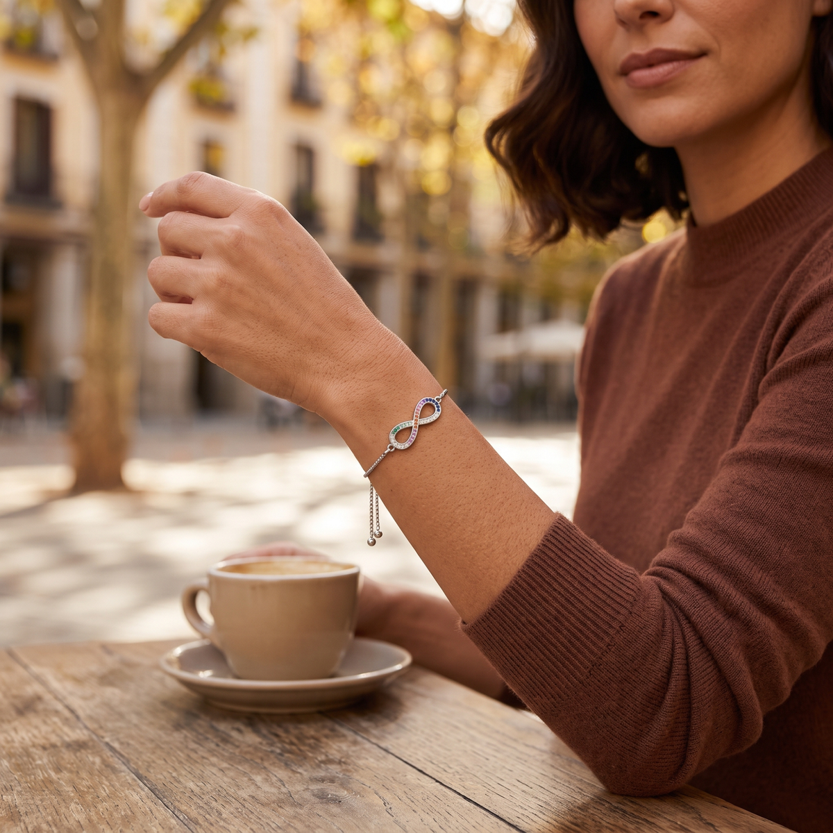 Pulsera Infini Arc-en-Ciel en Pavé Multicolor
