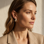 Boucles d'oreilles Maison Courbe Triple Éternité