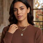 Collar Dúo Émeraude & Nácar Géométrique