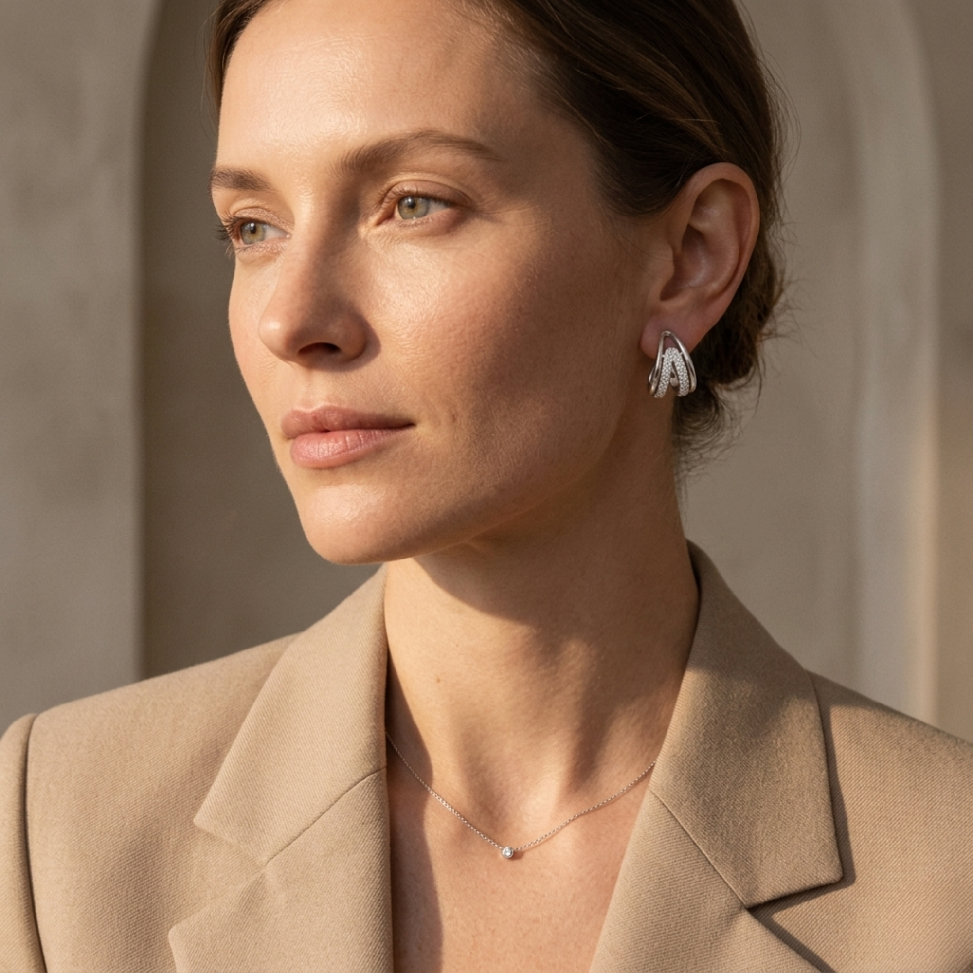 Boucles d'oreilles L’Onde Céleste Pavé Multi-Cercles