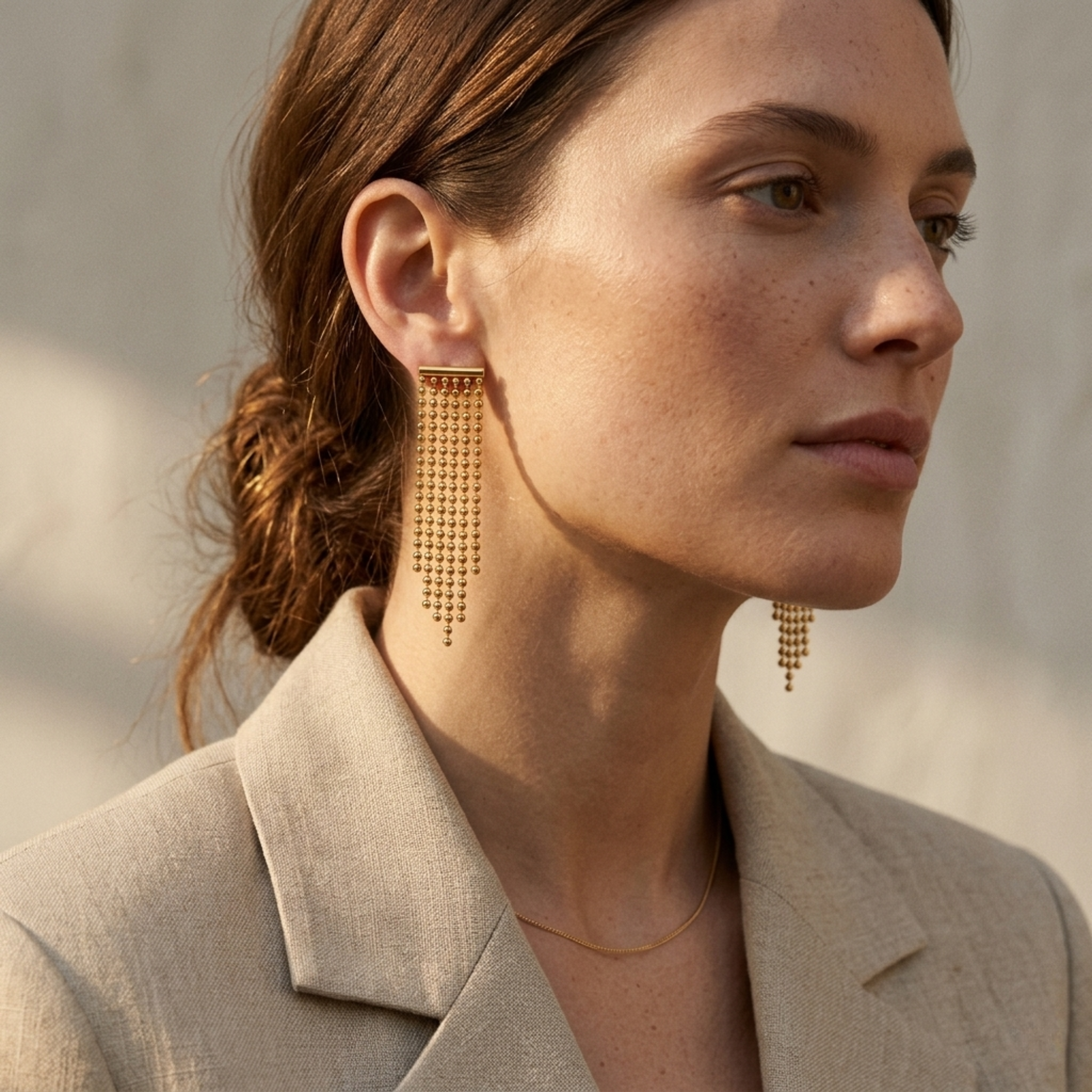 Boucles d'oreilles Silhouette Fluidity Golden Rain