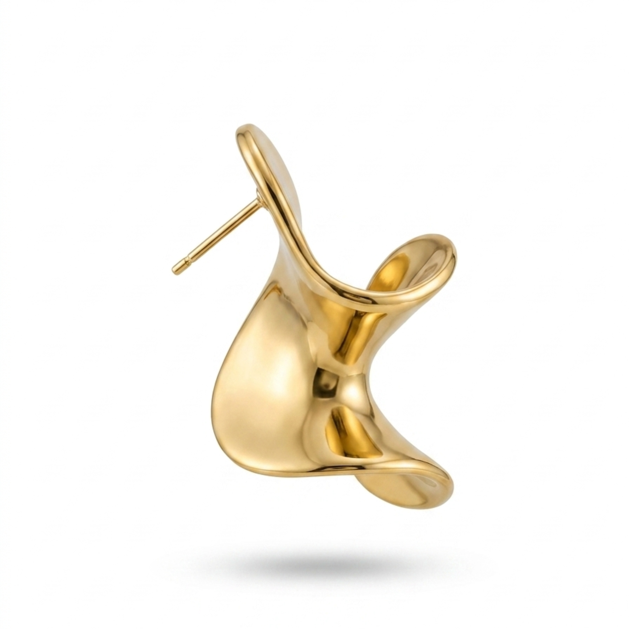 Boucles d'oreilles Vague d'Or Torsion Sculpturale