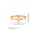 Bracelet rigide Fleur Blanche & Pavé Éclat