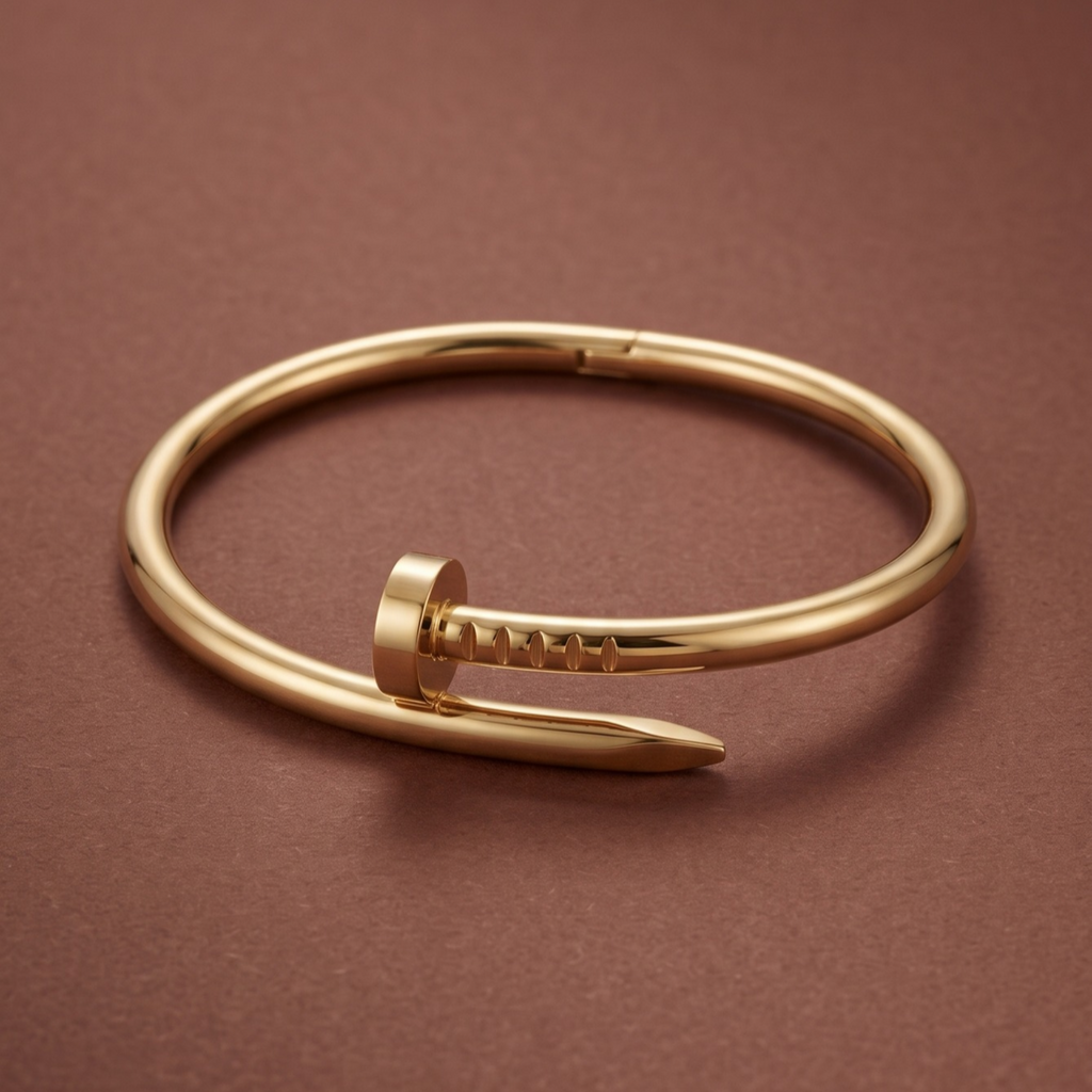 Armband Design Nagel verstellbar - 100% Edelstahl vergoldet 18K