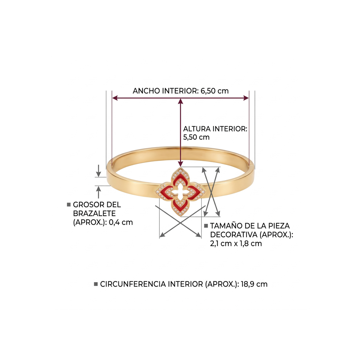 Brazalete Pétale Rouge Éternel