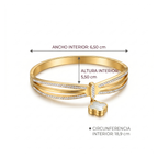 Brazalete Rígido Trèfle Nacré Pavé