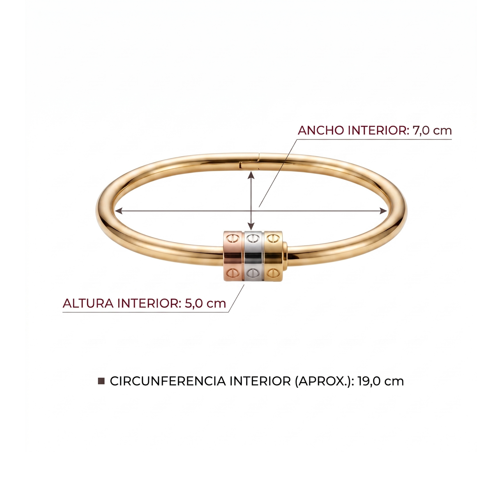 Brazalete Bangle L'Aura Tri-Gold Éclat