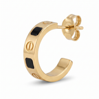 Iconique Vis & Ébène creooloorbellen in warm goud