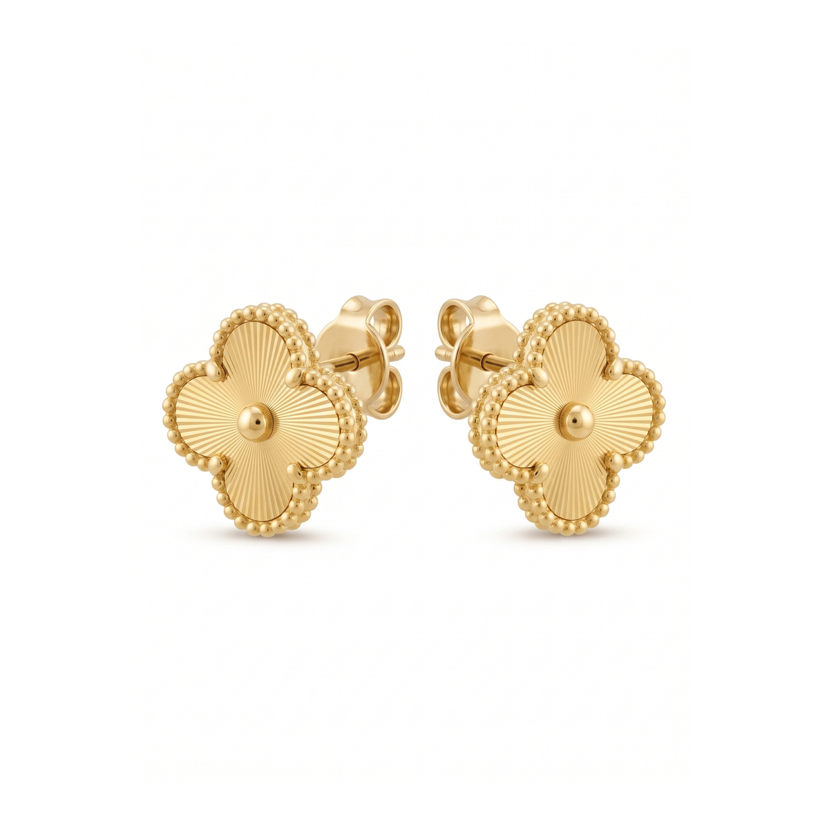 Boucles d'oreilles Trèfle 100 % Acier plaqué Or 18K