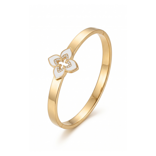 Brazalete Rígido Fleur Sublime & Pavé Lumière