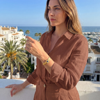 Bracelet Rigid Phoenix avec cristal de saphir – 100 % acier plaqué or 18 carats