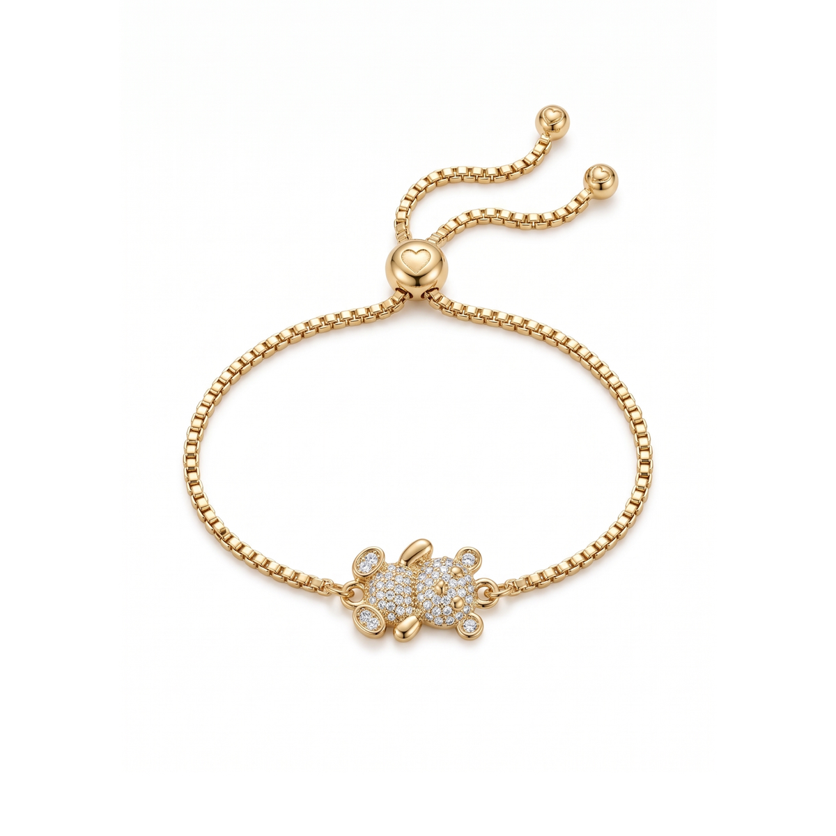 Pulsera Ajustable Ourson Doré en Pavé Éclat
