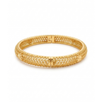Rigid Openwork Bracelet with Geometric Design in 18K Gold Plated Steel
