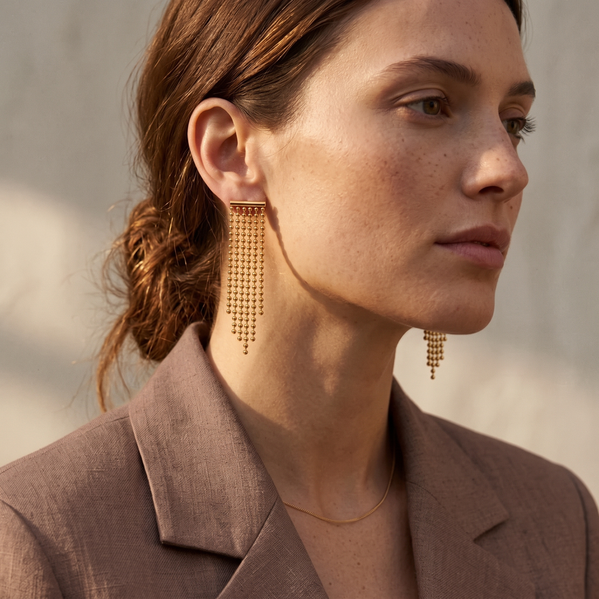 Pendientes Silhouette Fluidity Golden Rain