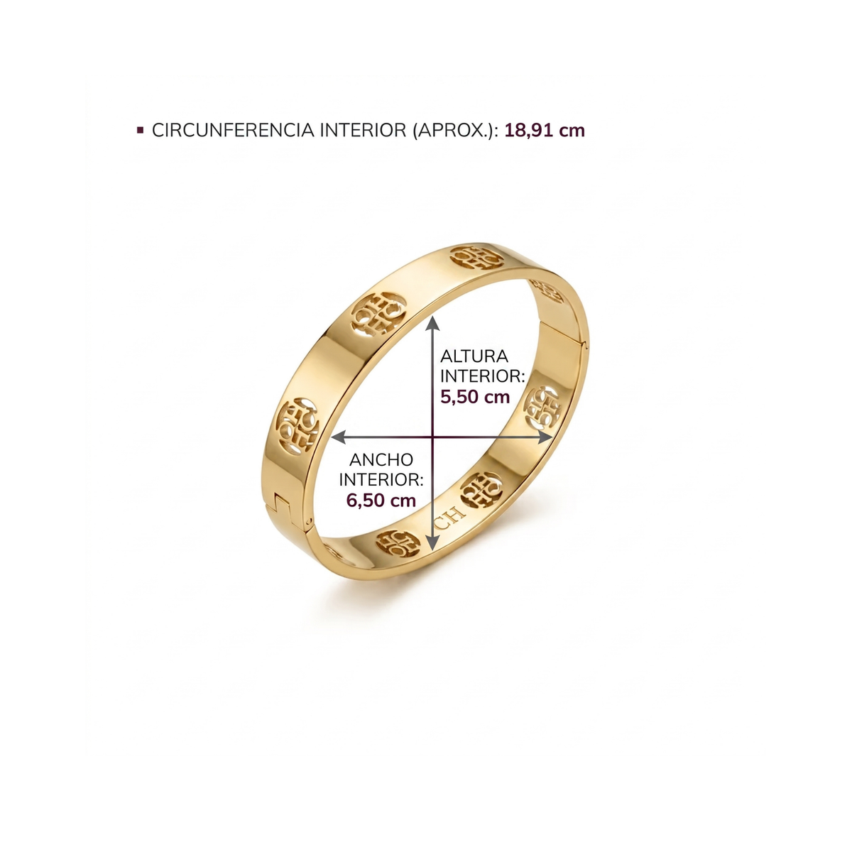 Rigid Bracelet with Golden Emblem