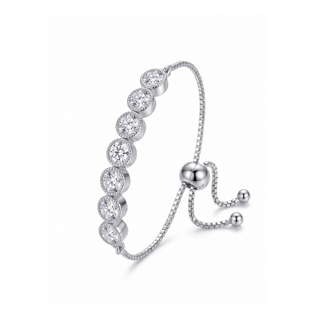 Bracelet Bolo Arc Lumineux en Silhouette Diamantée