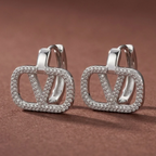 Pendientes Monogramme Pavé Argenté