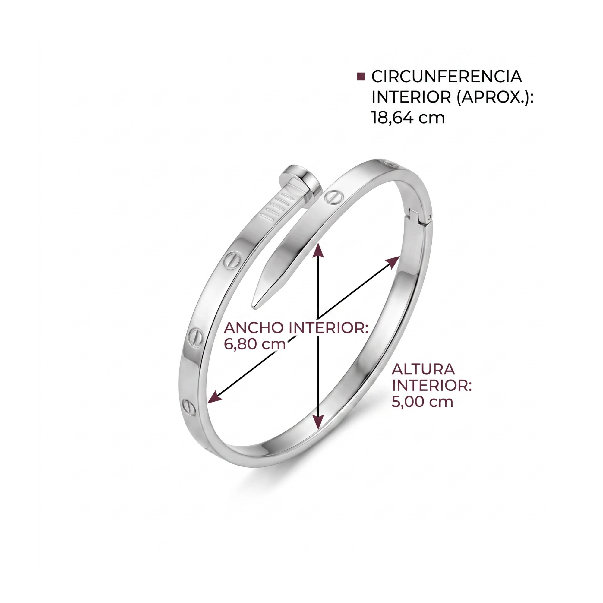 Brazalete Bangle Éclipse Argentée Moderne
