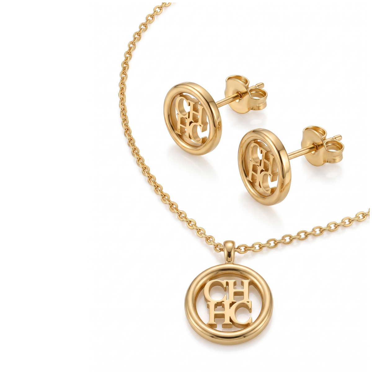 Collier et boucles d'oreilles Monogramme Éternel